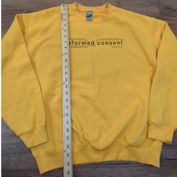 Informed Consent Women's Medium Sweatshirt Yellow Definition Feminist - Picture 4 of 6